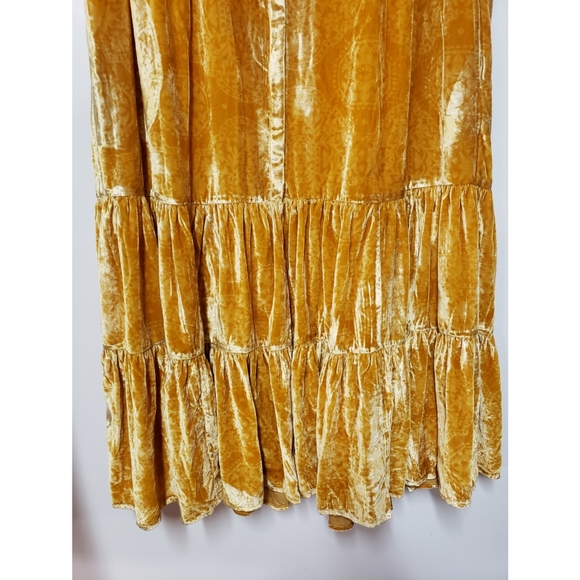 Free People On My Mind Velvet Maxi NWT Fall Gold - Picture 8 of 9